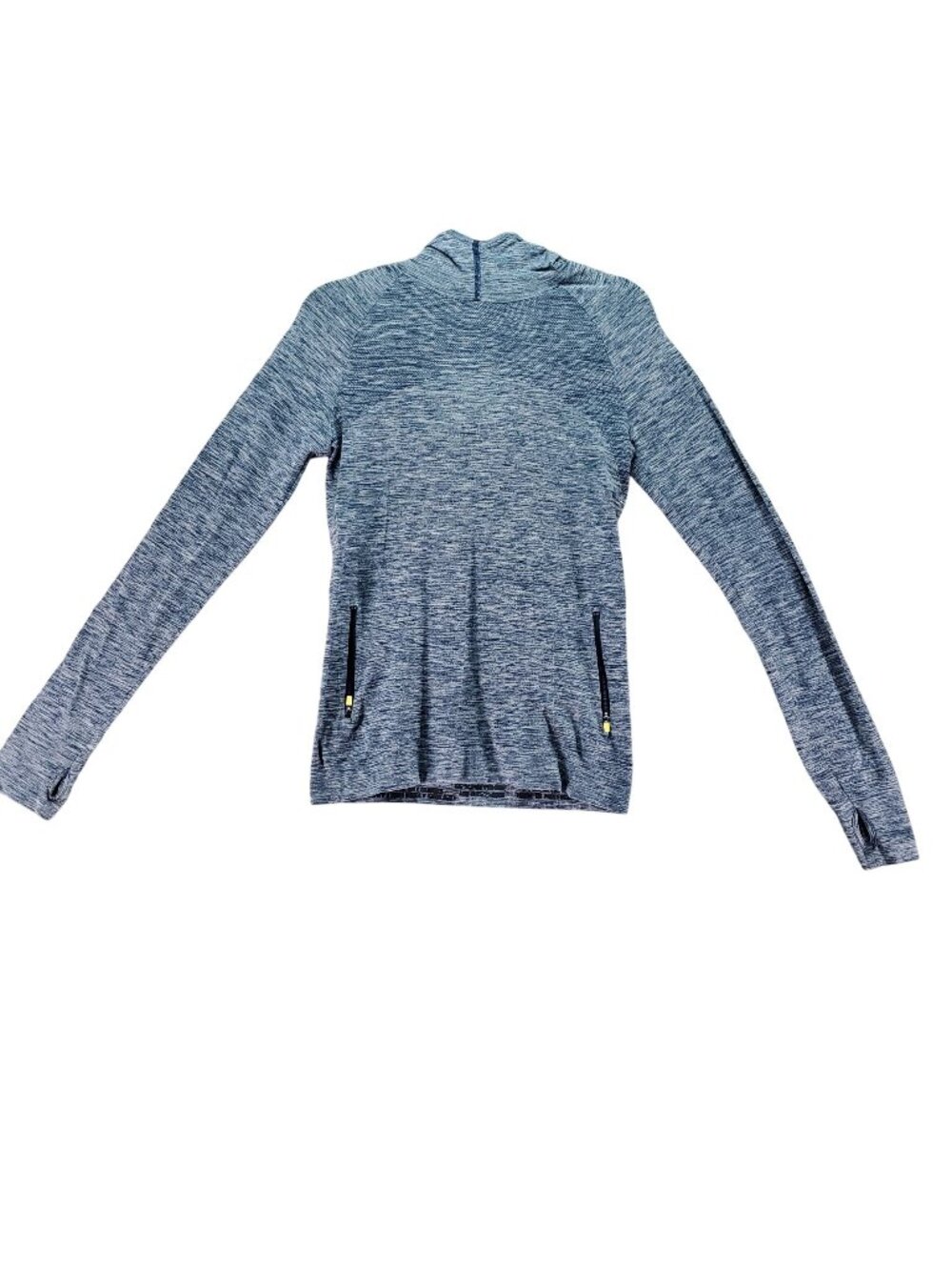 Sweaty Betty Top Womens Medium Blue Stretch Textured Hooded Pullover